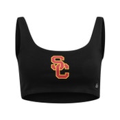 USC Trojans Women's Hype and Vice Black SC Interlock Crop Top